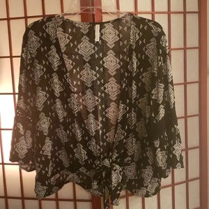 💥3/$10. Tribal Tie Front Cardigan